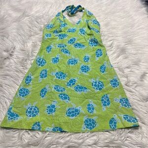 Lilly Pulitzer Lime and Aqua Turtle Dress